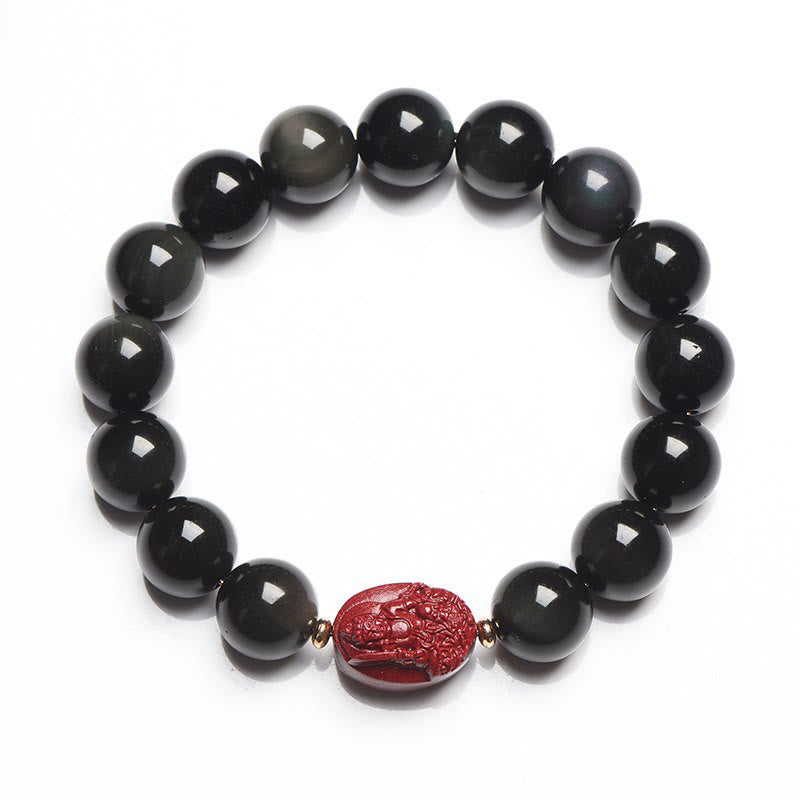8mm Black Obsidian Chinese Zodiac Purification Bracelet
