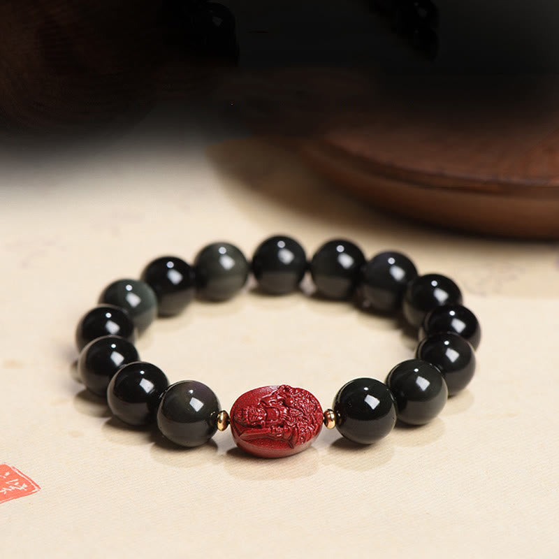 8mm Black Obsidian Chinese Zodiac Purification Bracelet