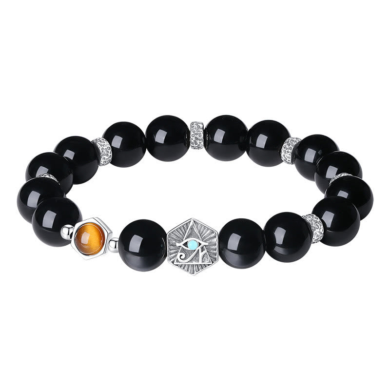 8mm Black Obsidian Tiger Eye Purification Bracelet