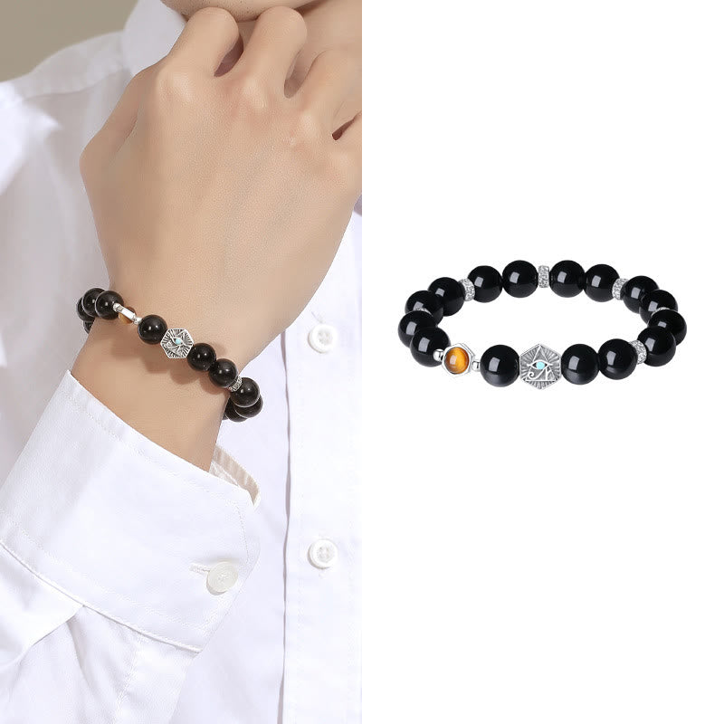 8mm Black Obsidian Tiger Eye Purification Bracelet