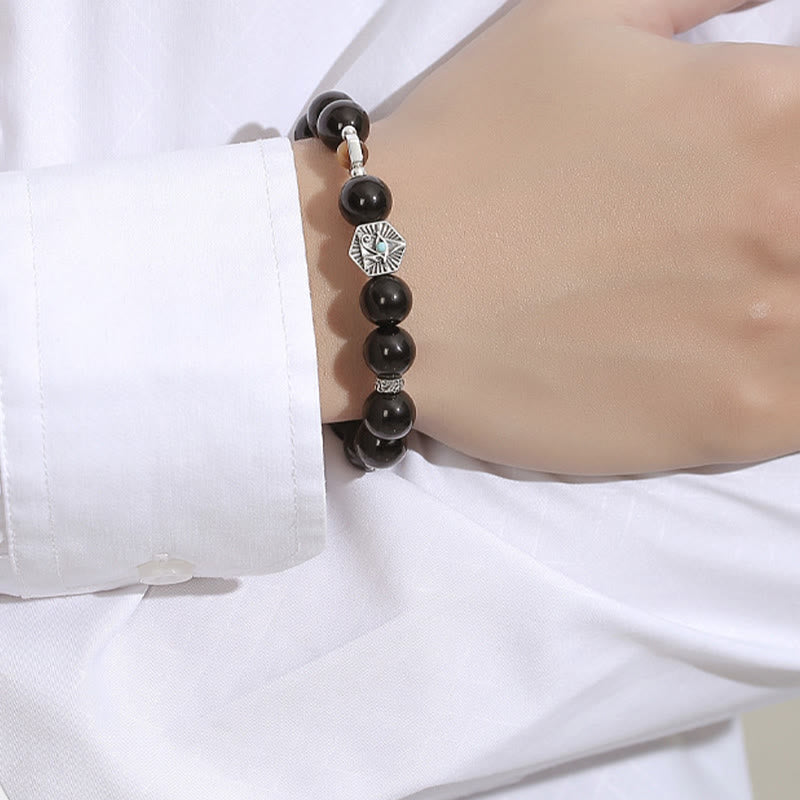 8mm Black Obsidian Tiger Eye Purification Bracelet