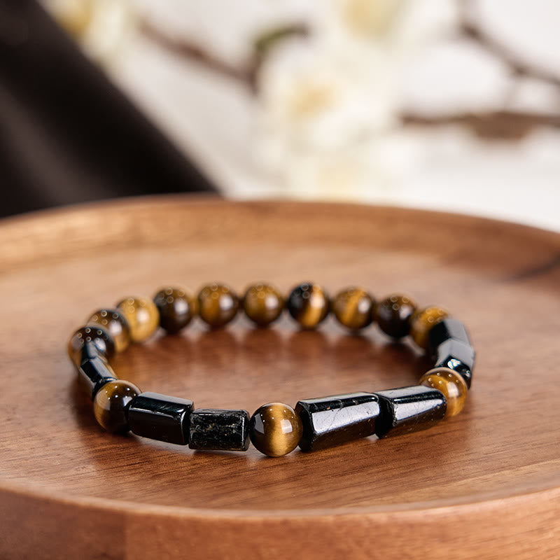 8mm Black Tourmaline Tiger Eye Protection Bracelet