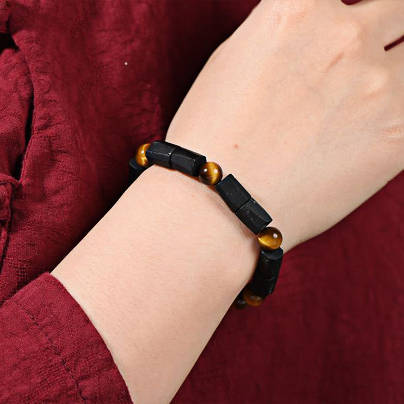8mm Black Tourmaline Tiger Eye Protection Bracelet