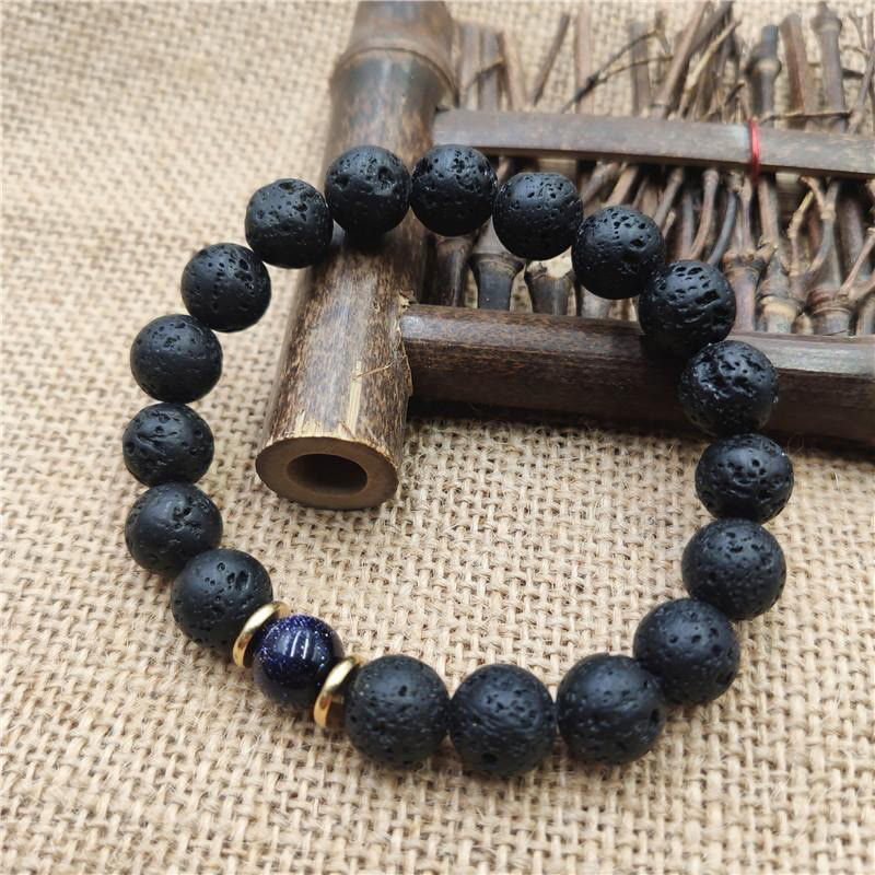 8mm Blue Sandstone Lava Rock Spiritual Bracelet