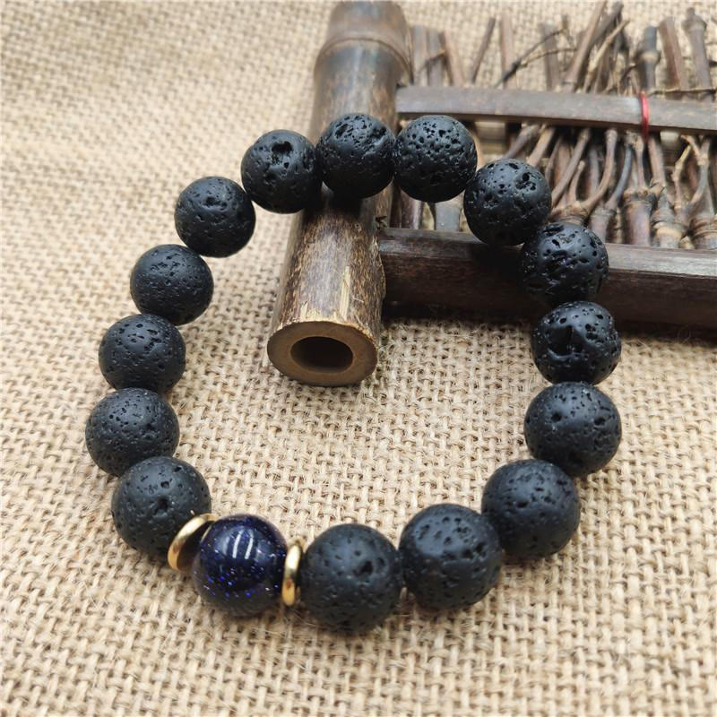 8mm Blue Sandstone Lava Rock Spiritual Bracelet