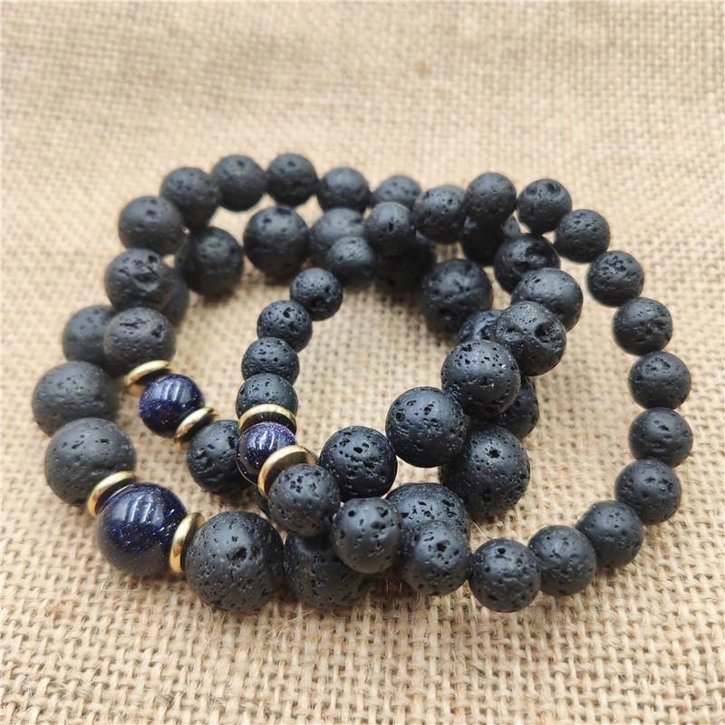 8mm Blue Sandstone Lava Rock Spiritual Bracelet