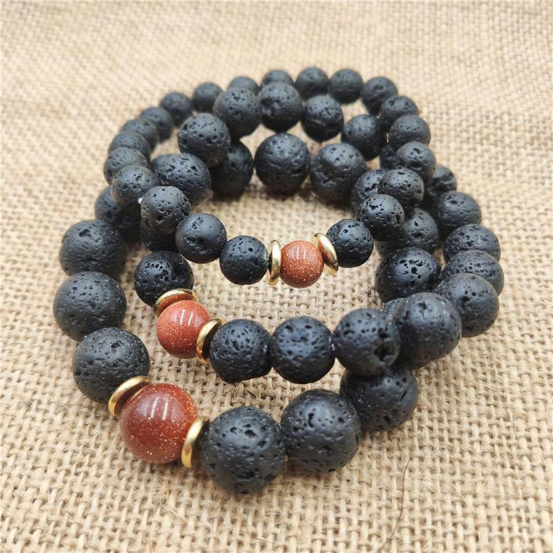 8mm Blue Sandstone Lava Rock Spiritual Bracelet