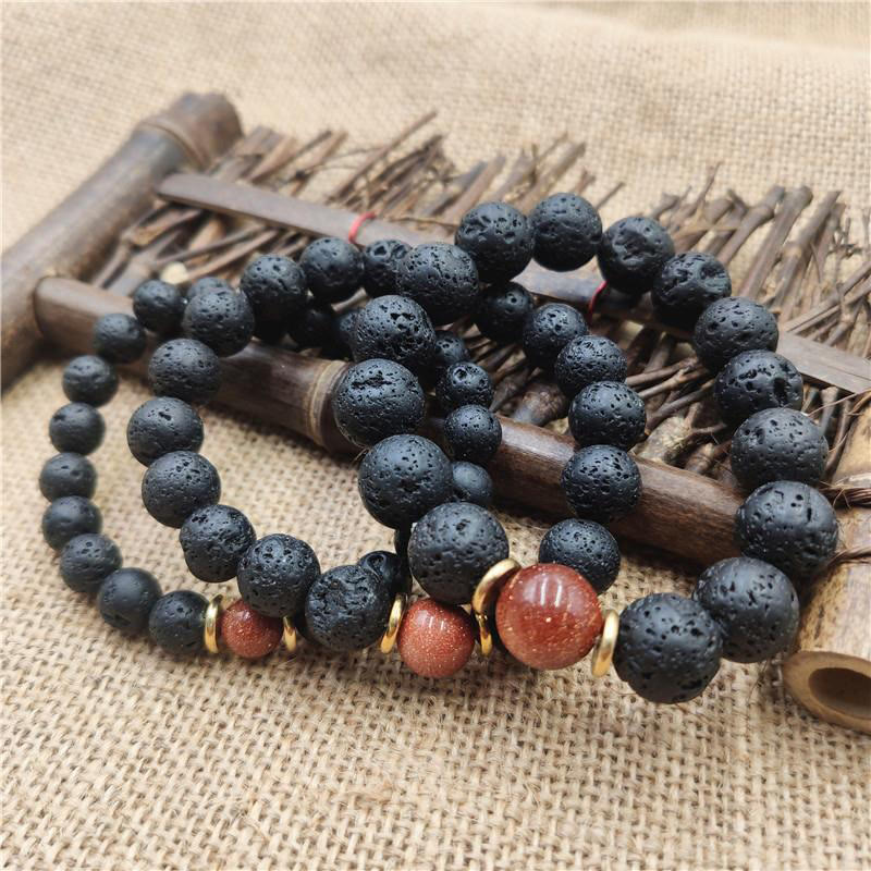 8mm Blue Sandstone Lava Rock Spiritual Bracelet