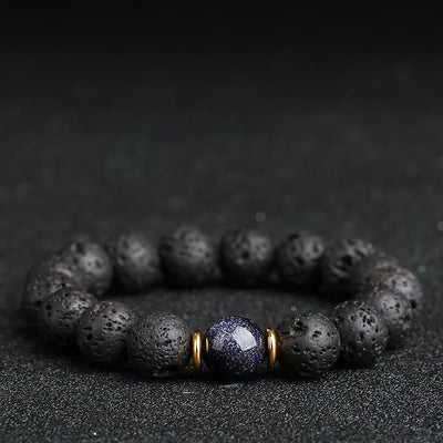 8mm Blue Sandstone Lava Rock Spiritual Bracelet