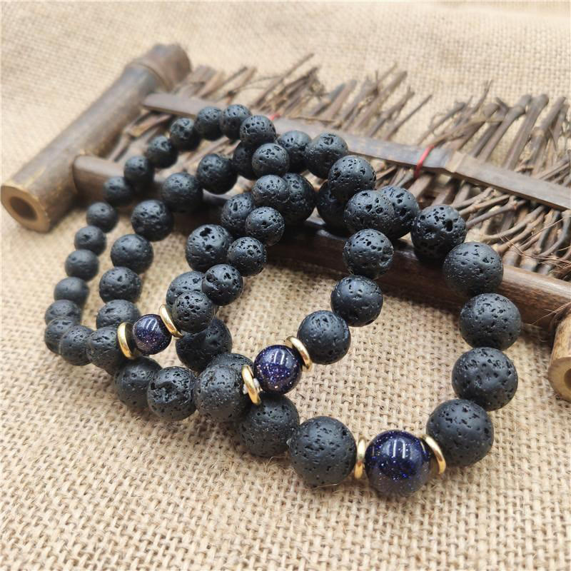 8mm Blue Sandstone Lava Rock Spiritual Bracelet