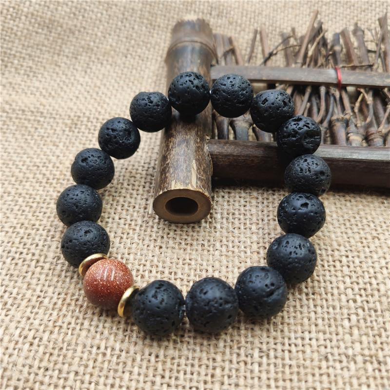 8mm Blue Sandstone Lava Rock Spiritual Bracelet