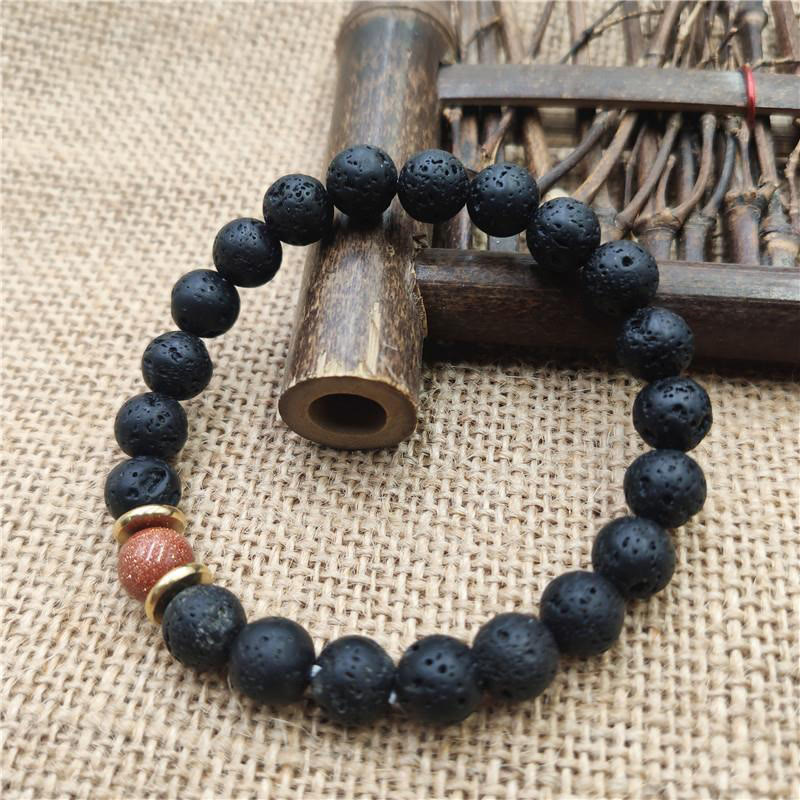 8mm Blue Sandstone Lava Rock Spiritual Bracelet