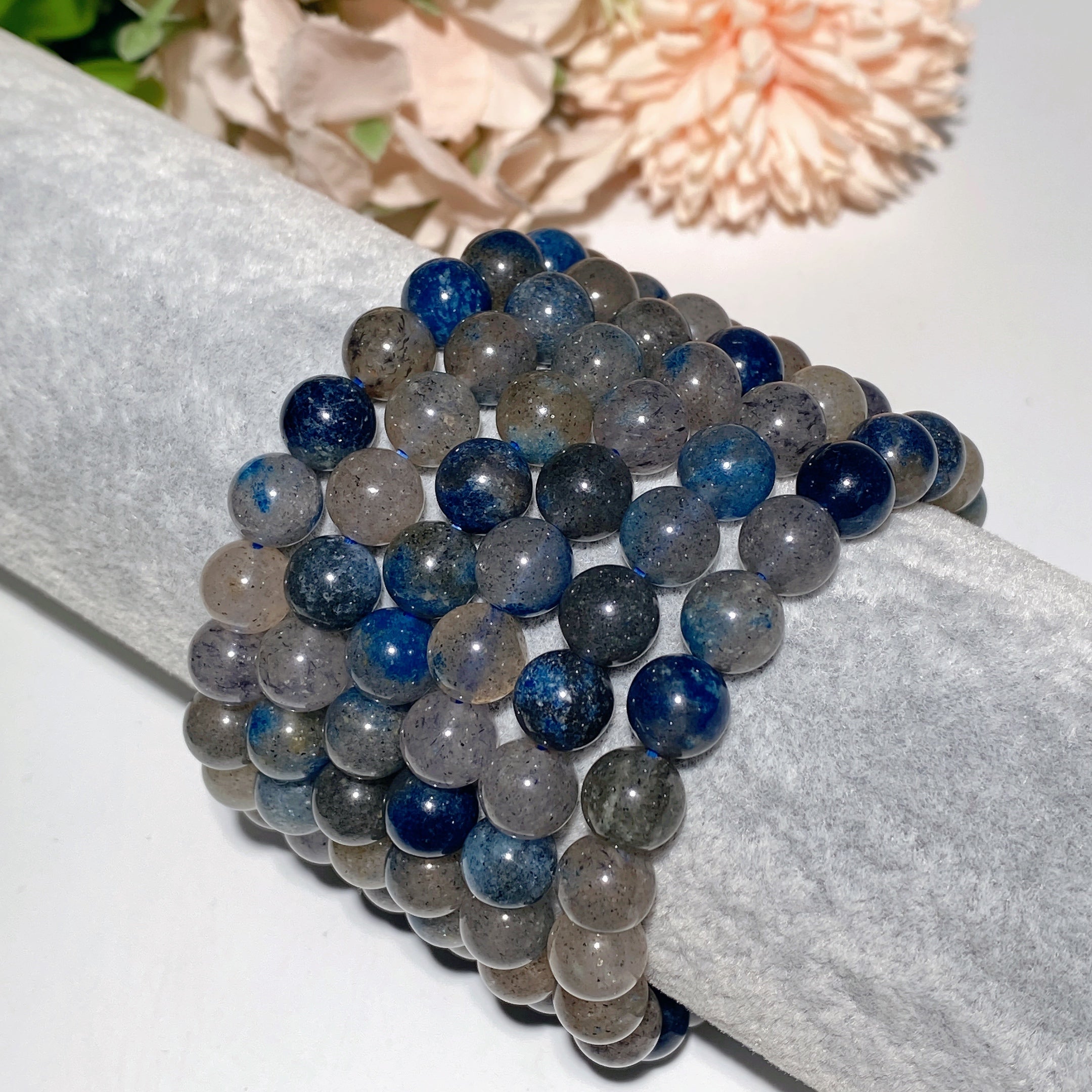 8mm Blue Strawberry Quartz Crystal Healing Bracelet