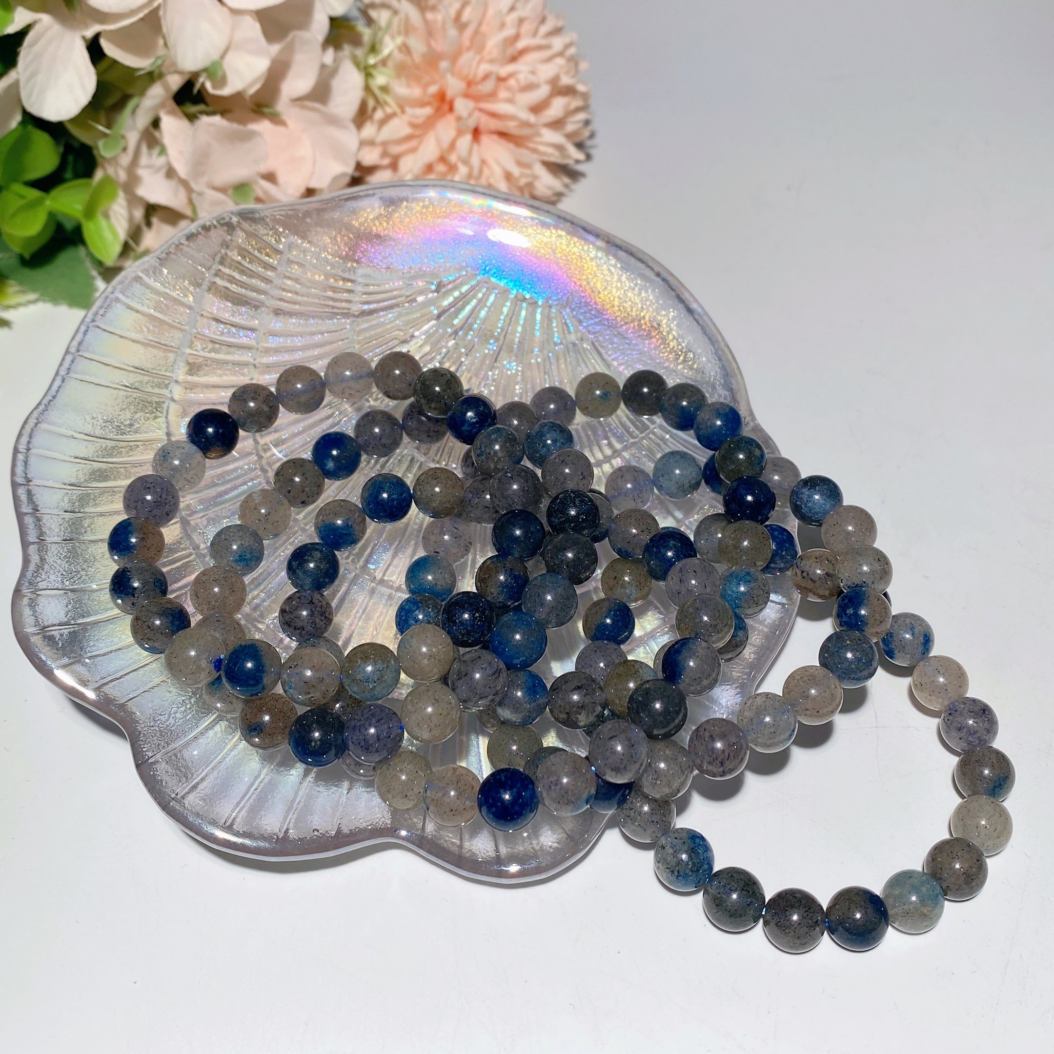 8mm Blue Strawberry Quartz Crystal Healing Bracelet