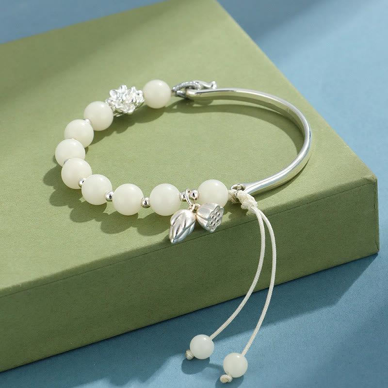 8mm Bodhi Seed Lotus Bracelet for Luck & Wealth