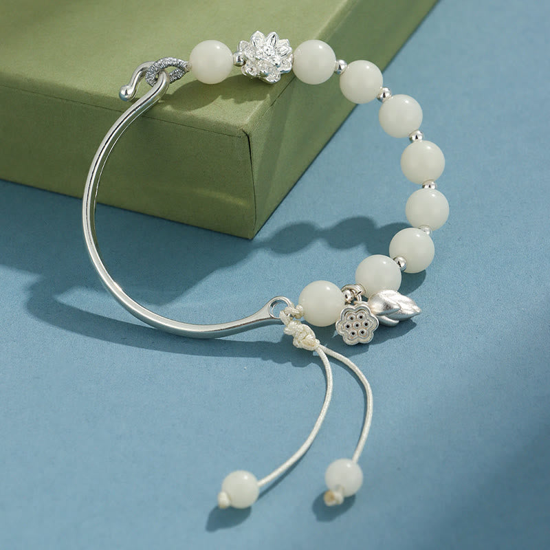 8mm Bodhi Seed Lotus Bracelet for Luck & Wealth