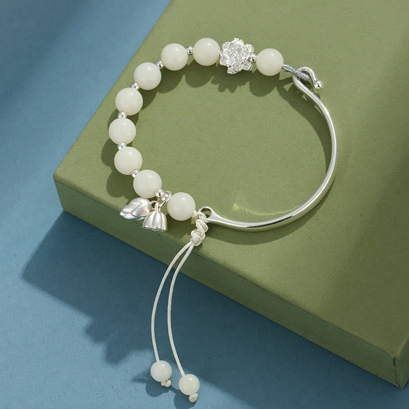 8mm Bodhi Seed Lotus Bracelet for Luck & Wealth