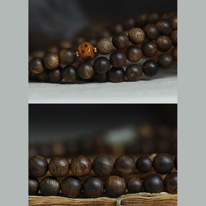 8mm Brunei Agarwood 108 Bead Mala Strength Bracelet