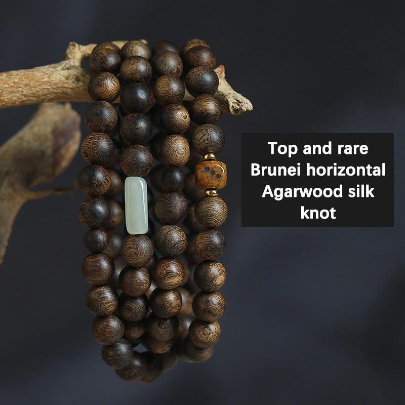 8mm Brunei Agarwood 108 Bead Mala Strength Bracelet