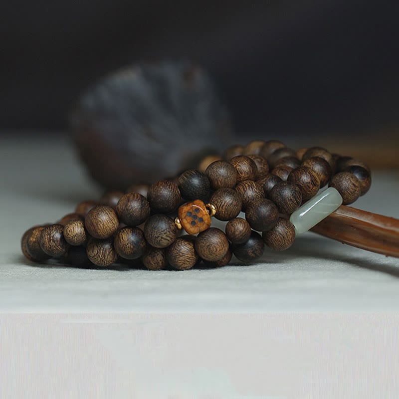 8mm Brunei Agarwood 108 Bead Mala Strength Bracelet