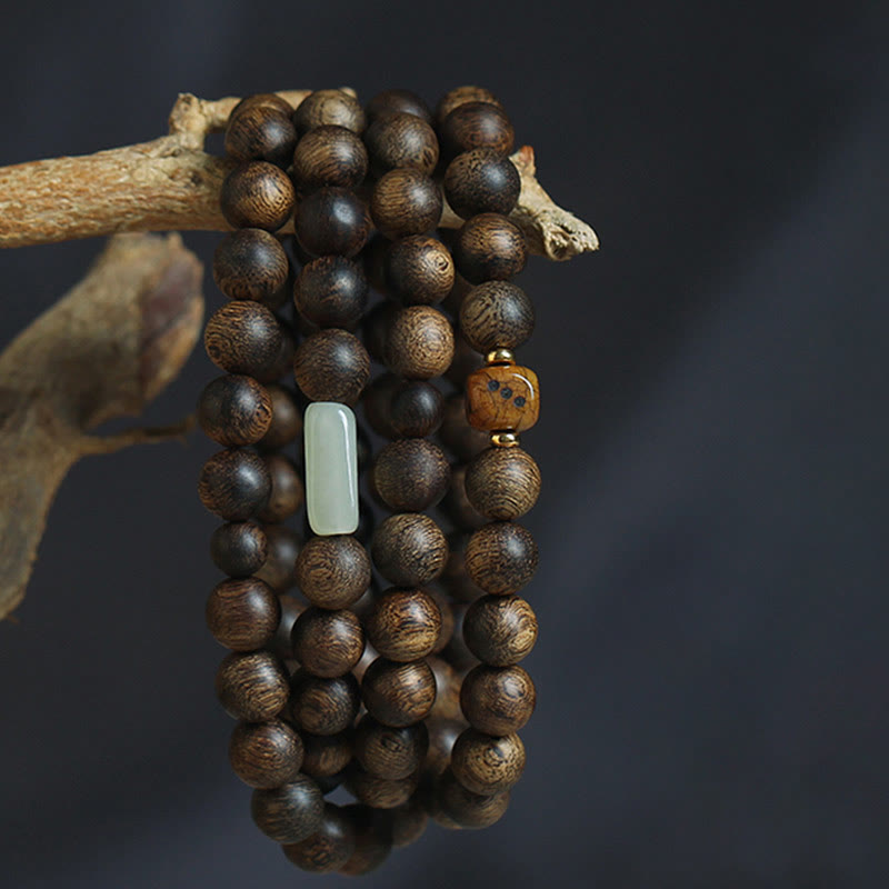 8mm Brunei Agarwood 108 Bead Mala Strength Bracelet
