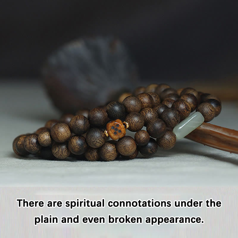 8mm Brunei Agarwood 108 Bead Mala Strength Bracelet