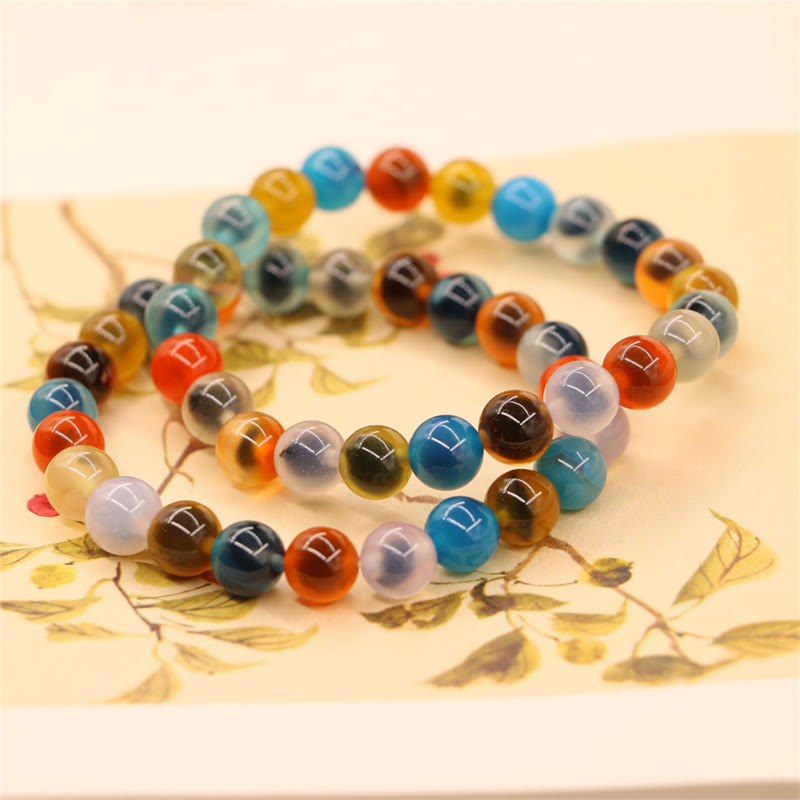 8mm Candy Agate Strength Bead Bracelet for Confidence