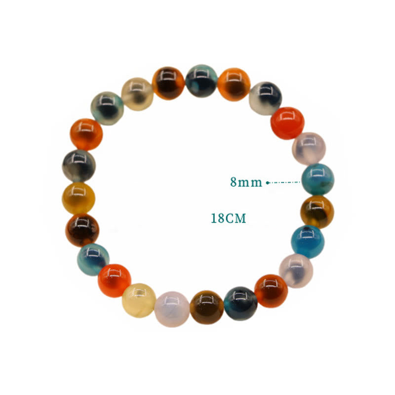 8mm Candy Agate Strength Bead Bracelet for Confidence