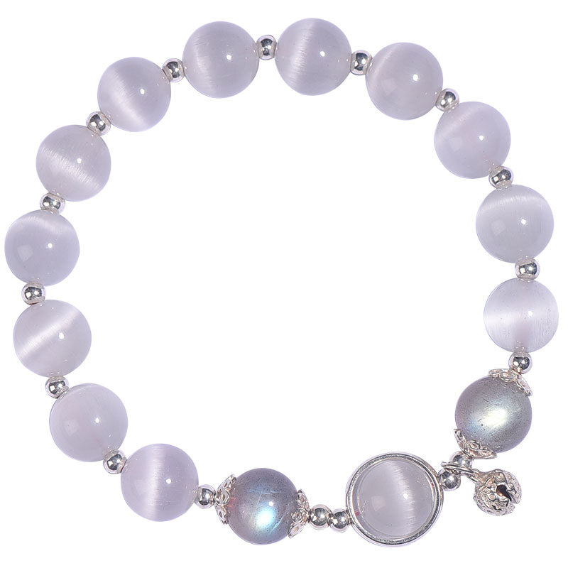 8mm Cat Eye Moonstone Love Bracelet for Support
