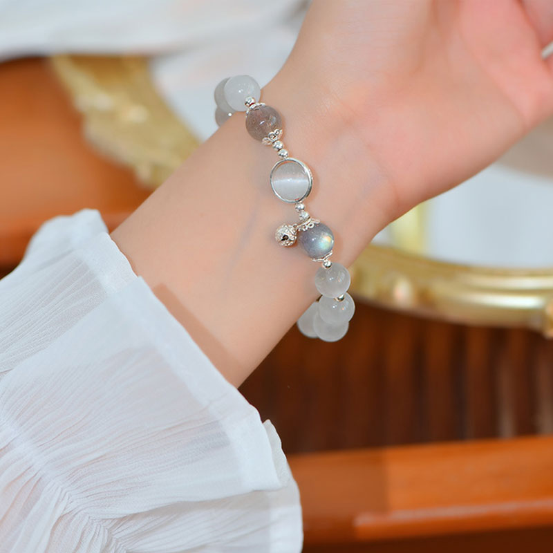 8mm Cat Eye Moonstone Love Bracelet for Support