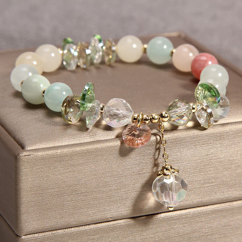 8mm Cat's Eye Pink Crystal Peace Spiritual Bracelet