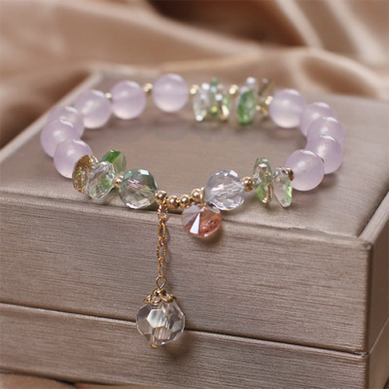 8mm Cat's Eye Pink Crystal Peace Spiritual Bracelet