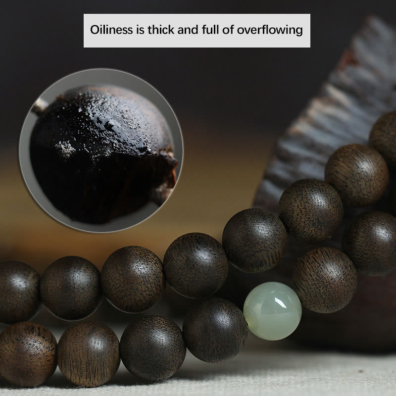 8mm Chinese Zodiac Balance Bracelet with Agarwood and Jade