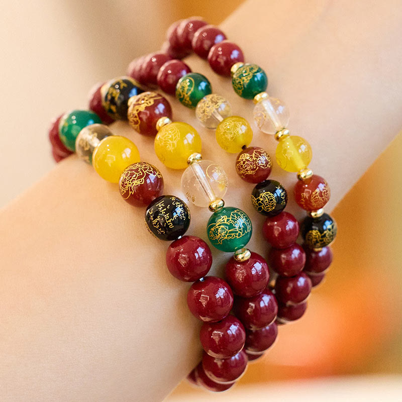 8mm Cinnabar Agate Blessing Bracelet for Meditation