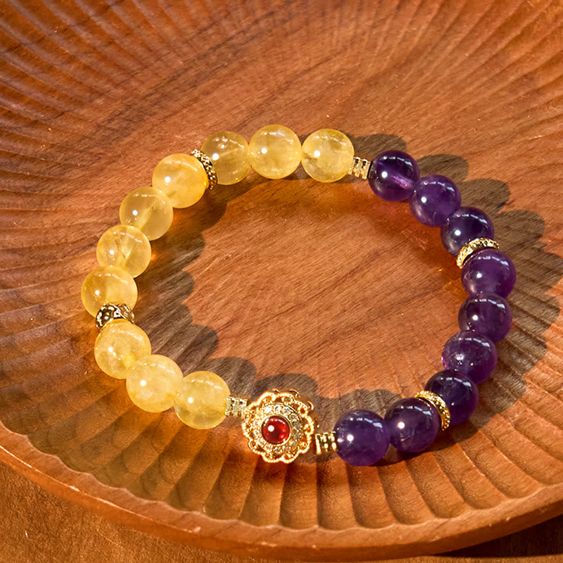 8mm Citrine Amethyst Spiritual Bracelet for Mindfulness