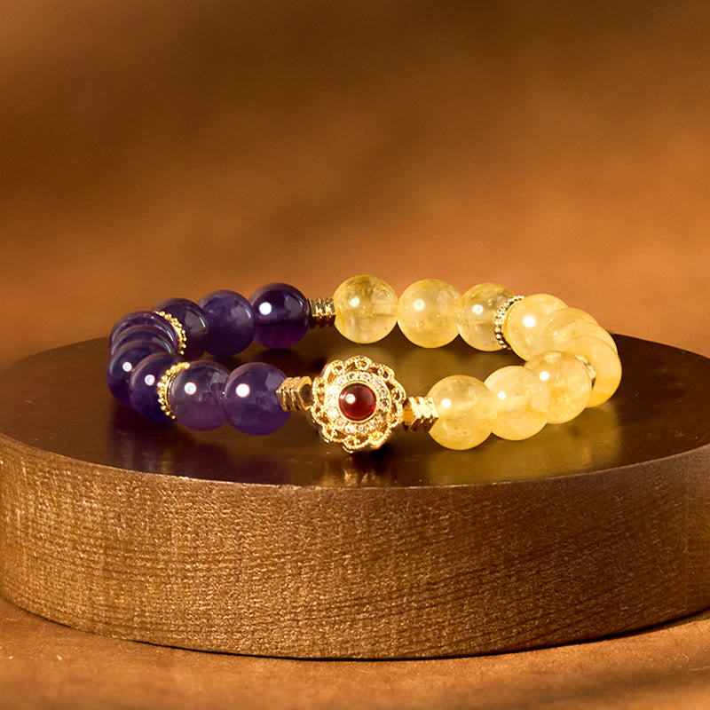 8mm Citrine Amethyst Spiritual Bracelet for Mindfulness