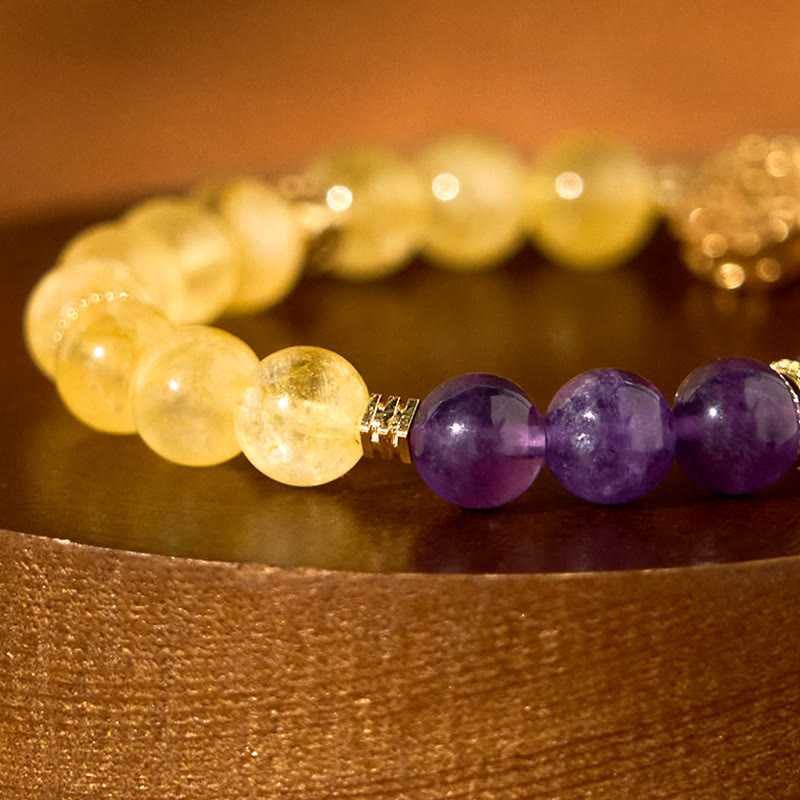 8mm Citrine Amethyst Spiritual Bracelet for Mindfulness
