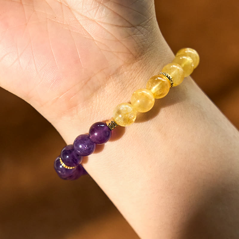 8mm Citrine Amethyst Spiritual Bracelet for Mindfulness