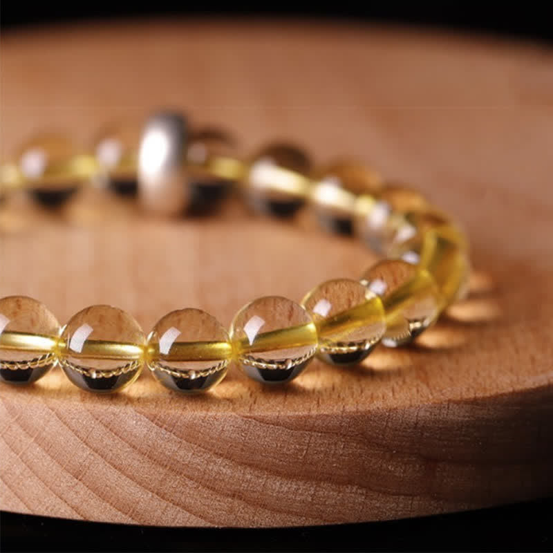 8mm Citrine Chinese Zodiac Bracelet for Spiritual Protection