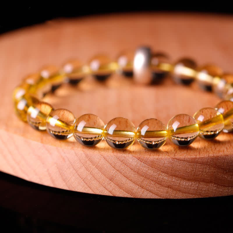 8mm Citrine Chinese Zodiac Bracelet for Spiritual Protection