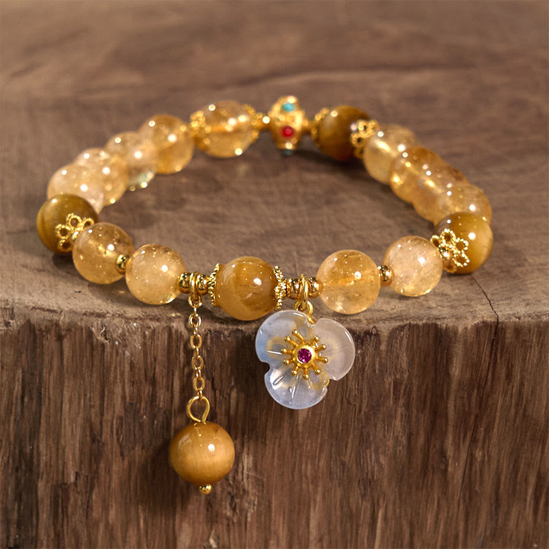 8mm Citrine Tiger Eye Generosity Bracelet