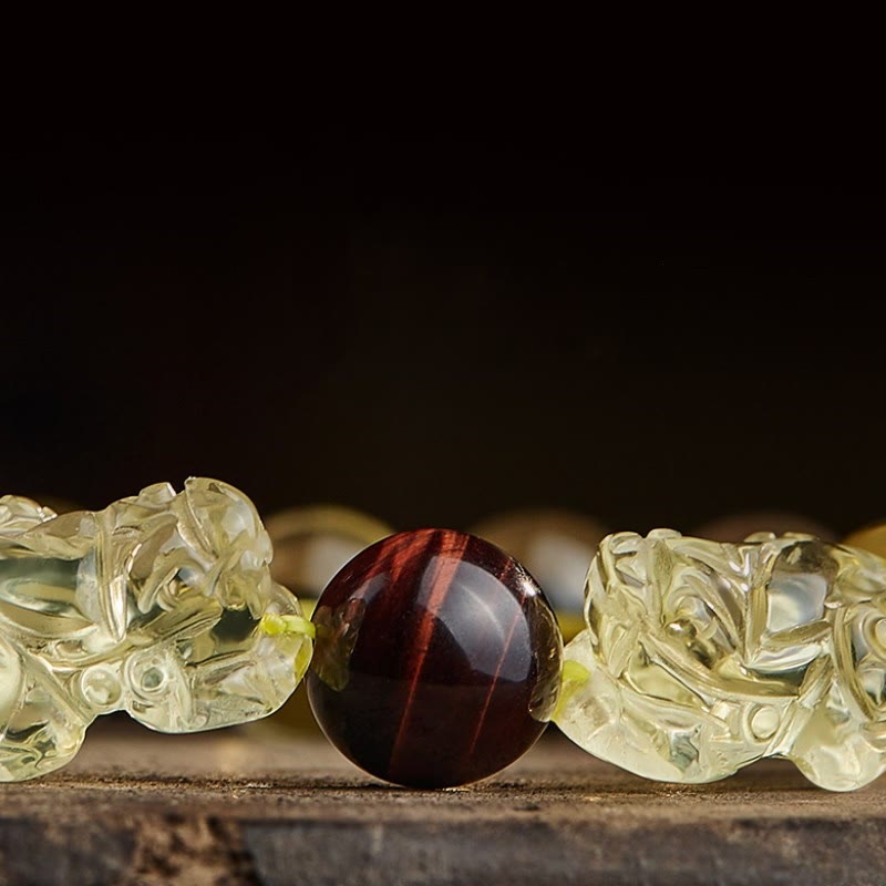 8mm Citrine Tiger Eye Pixiu Prosperity Bracelet