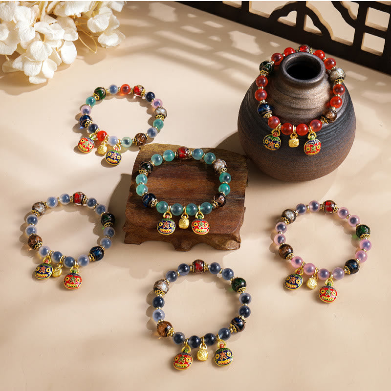 8mm Colorful Candy Agate Strength Bracelet