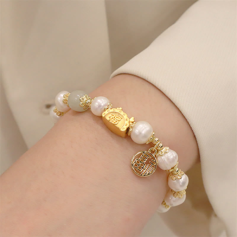 8mm Dragon Luck Bracelet with Red Agate & Multifaceted Stones