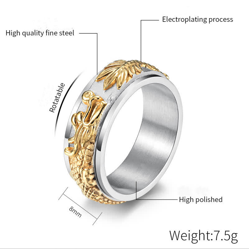 8mm Dragon Titanium Steel Stimulation Ring Unisex
