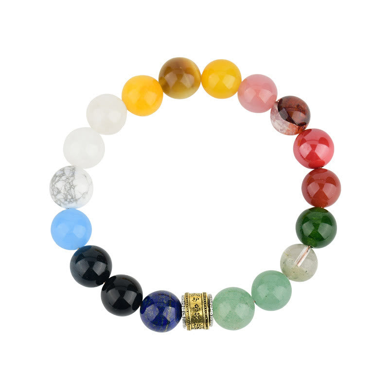 8mm Five Elements Luck Bracelet with Various Agate & Obsidian Beads
