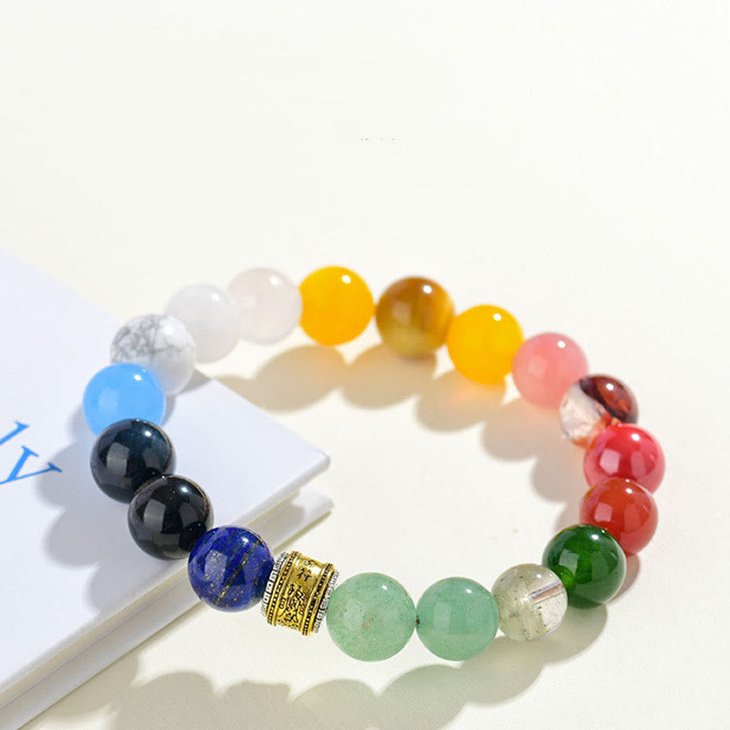 8mm Five Elements Luck Bracelet with Various Agate & Obsidian Beads