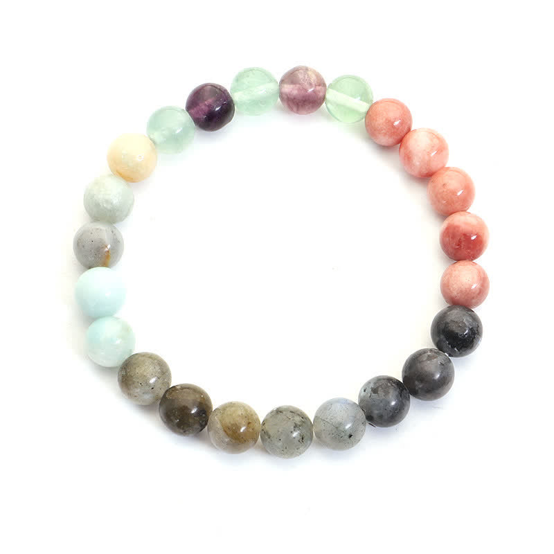 8mm Fluorite Black Glitter Protection Mala Bracelet