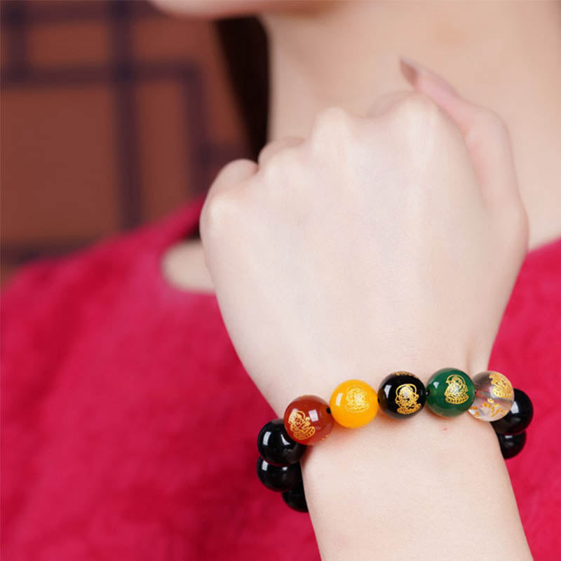 8mm Gold Sheen Obsidian Wealth Bracelet for Protection