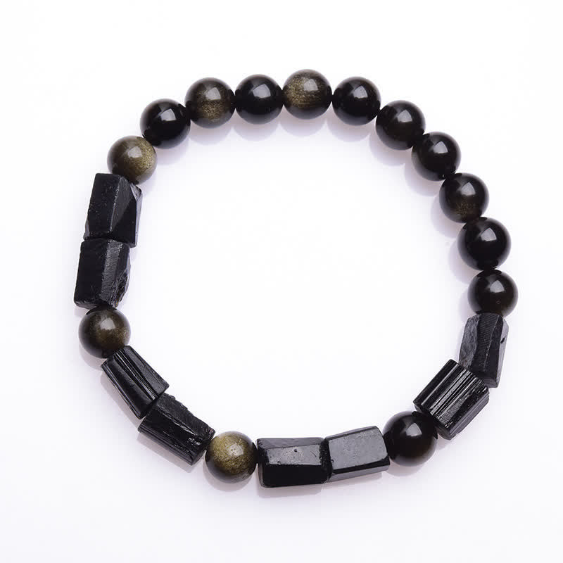 8mm Gold Sheen Obsidian Wealth Bracelet Protection